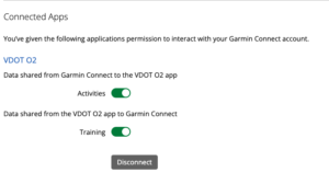 VDOT Garmin Connect Setting